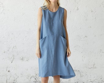 Linen Shirt Dress, Flax Clothing, Loose Women Dress, Linen Summer Dress, Kaftan Dress, Boho Spring Dress, Linen Caftan, Simple Linen Dress