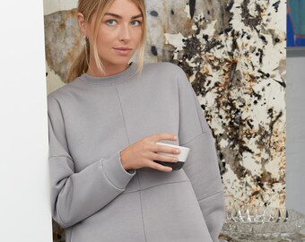 Warm Comfy Sweater Dress, Casual Cotton Dress, Plain Lounge Sweatshirt, Gift For Her, Womens Clothing For Everyday Outfit ~ Ready to ship
