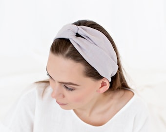 Linen Hairband, Knotted Hairband, Bohemian Headband, Linen Twist Hairband, Linen Turban Hairband, Pastel Turban Headband, Gift For Her