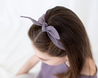 Linen Hairband, Linen Bow, Bunny Ears Hairband, Linen Headband, Linen Accessories, Girlfriend Gift, Linen Hairband, Hair Accessories