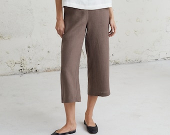 White Linen Pants, Classic Linen Trousers, Plus Size Linen Pants, Minimalist Clothing, Pocket Trousers, Natural Clothing, Comfortable Pants