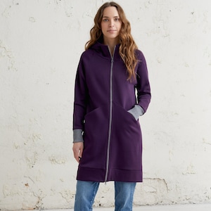 Long Hooded Sweatshirt, Zip Up Hoodie, Long Coat, Gifts for Her, Womens Clothing, Warm Sweatshirt, Zipper Hoodie Jacket, Winter Sweater