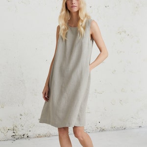 Comfy Linen Dress, Lounge And Sleepwear, Maternity Dress, Loose Linen Dress, Minimalist Clothing, Modest Linen Dress, Mid Century Modern