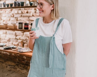 Linen Jumpsuit, Linen Clothing, Womens Clothing, Linen Dungarees, Maternity Jumpsuit, Linen Clothing, Loose Jumpsuit, Sky Blue Romper