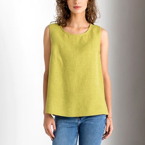 Linen Top, READY TO SHIP, Linen Blouse, Sleeveless Top, Linen Tank Top, Women Blouse, Natural Linen Top, Loose Blouse, Casual Top, Boho Top