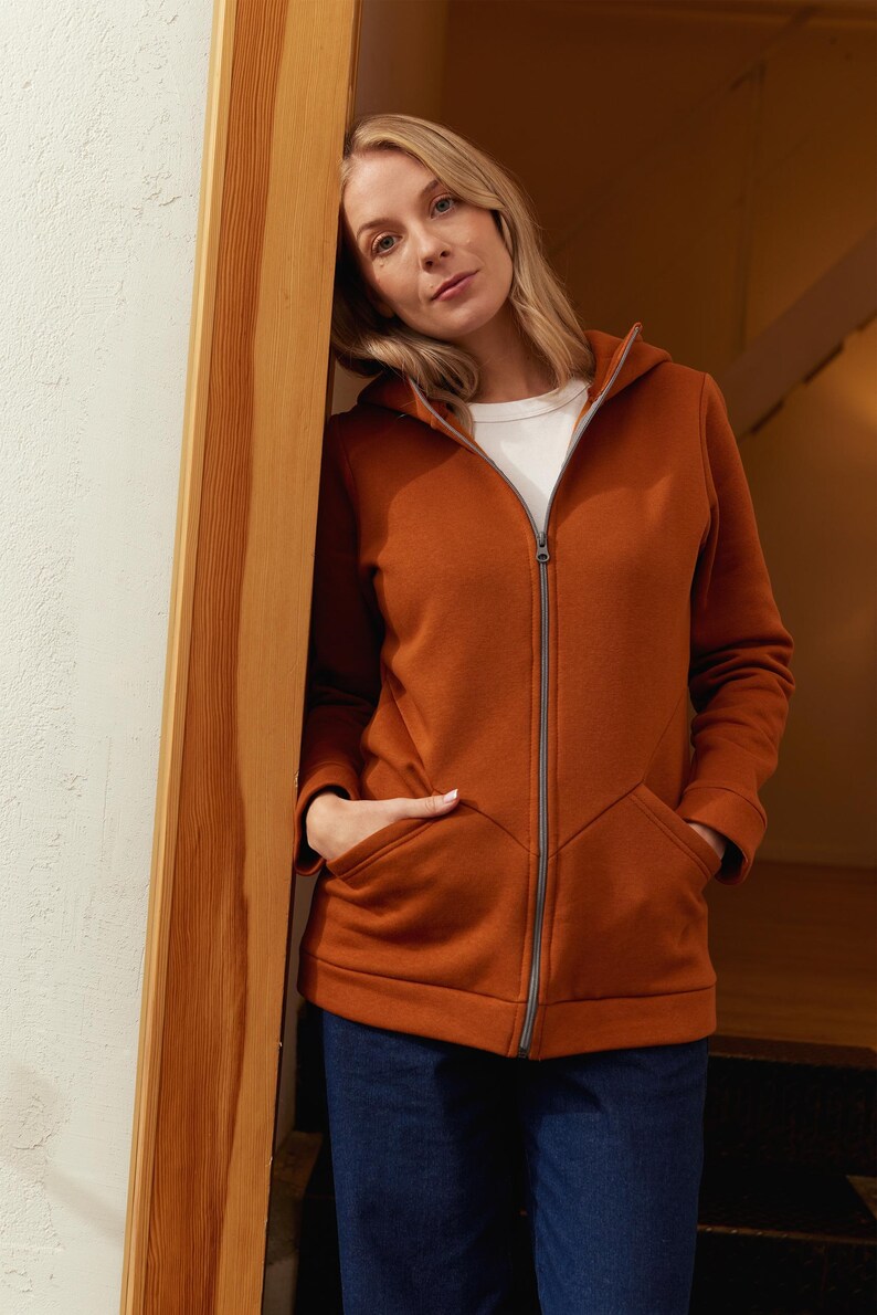 Hoodie med dragkedja, Vinterhoodie, Unika sista minuten-presenter, Damkläder, Jackor och kappor, Casualhoodie, Varm hoodie med fickor bild 9