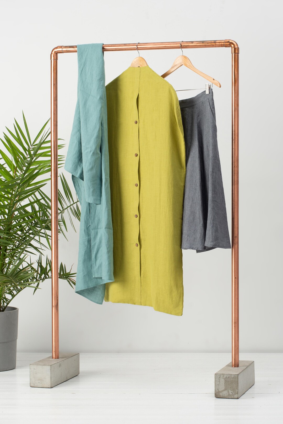 Linen Garment Bag, Chartreuse Garment Bag, Clothing Bag, Dress Bag