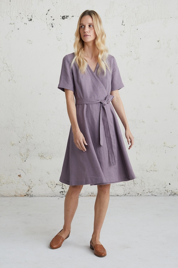 Linen Wedding Guest Dress Best Lithuanian Linen Clothing - Summer Style Dresses for Bridesmaid -Mid Century Modern Cocktail Dress for Garden