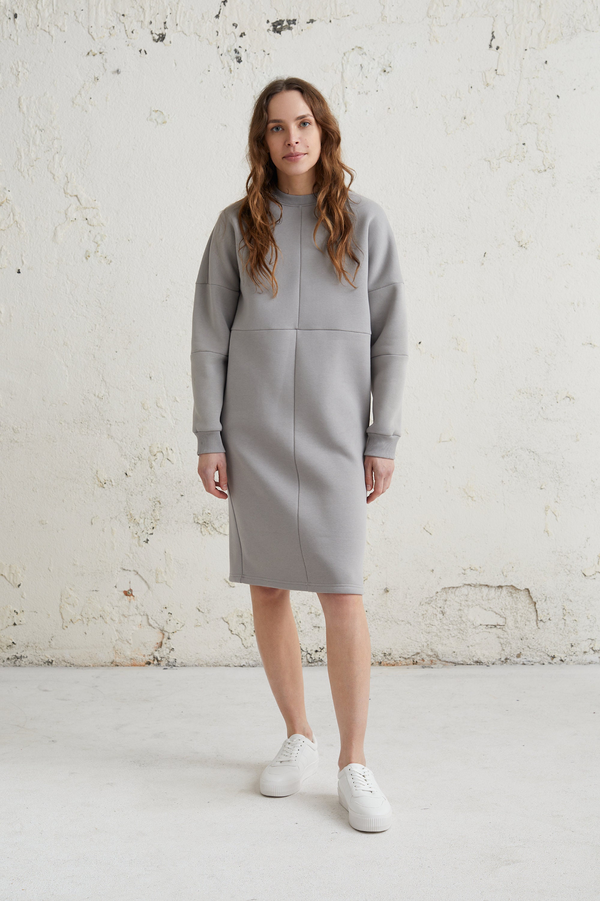 cotton sweatshirt dress with pockets Cotton sweatshirt dress for spring style, handmade sweaters dress with pockets available in plus sizes, unique gift for her, travel outfit
