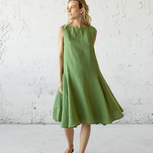Sleeveless Linen Dress, Loose Linen Dress, Plus Size Clothing, Dress With Pockets, Maternity Dress, Boho Linen Dress, Casual Summer Dress
