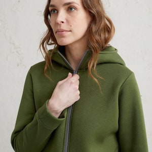 Green Zipper Hoodie, Minimalist Hoodie, Womens Clothing, Zip Up Hoodie, Casual Hoodie, Zipper Sweatshirt, Warm Hoodie With Pockets, Winter