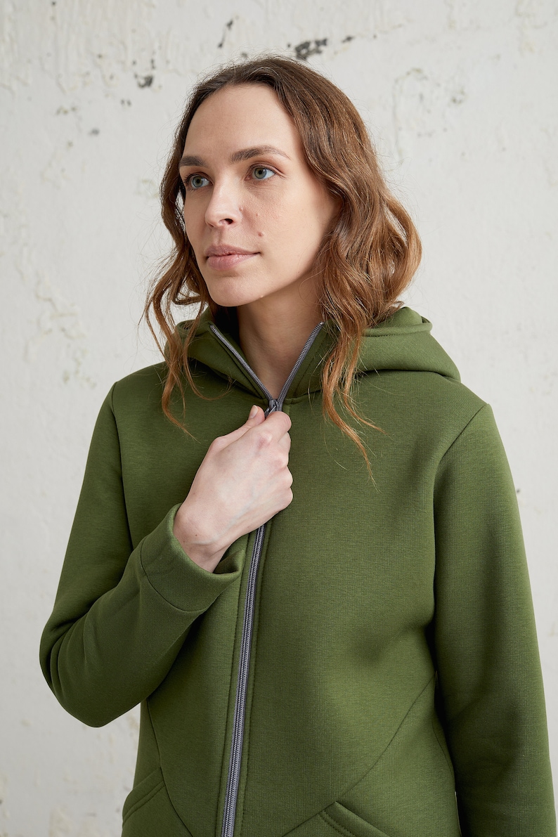 Hoodie med dragkedja, Vinterhoodie, Unika sista minuten-presenter, Damkläder, Jackor och kappor, Casualhoodie, Varm hoodie med fickor bild 1