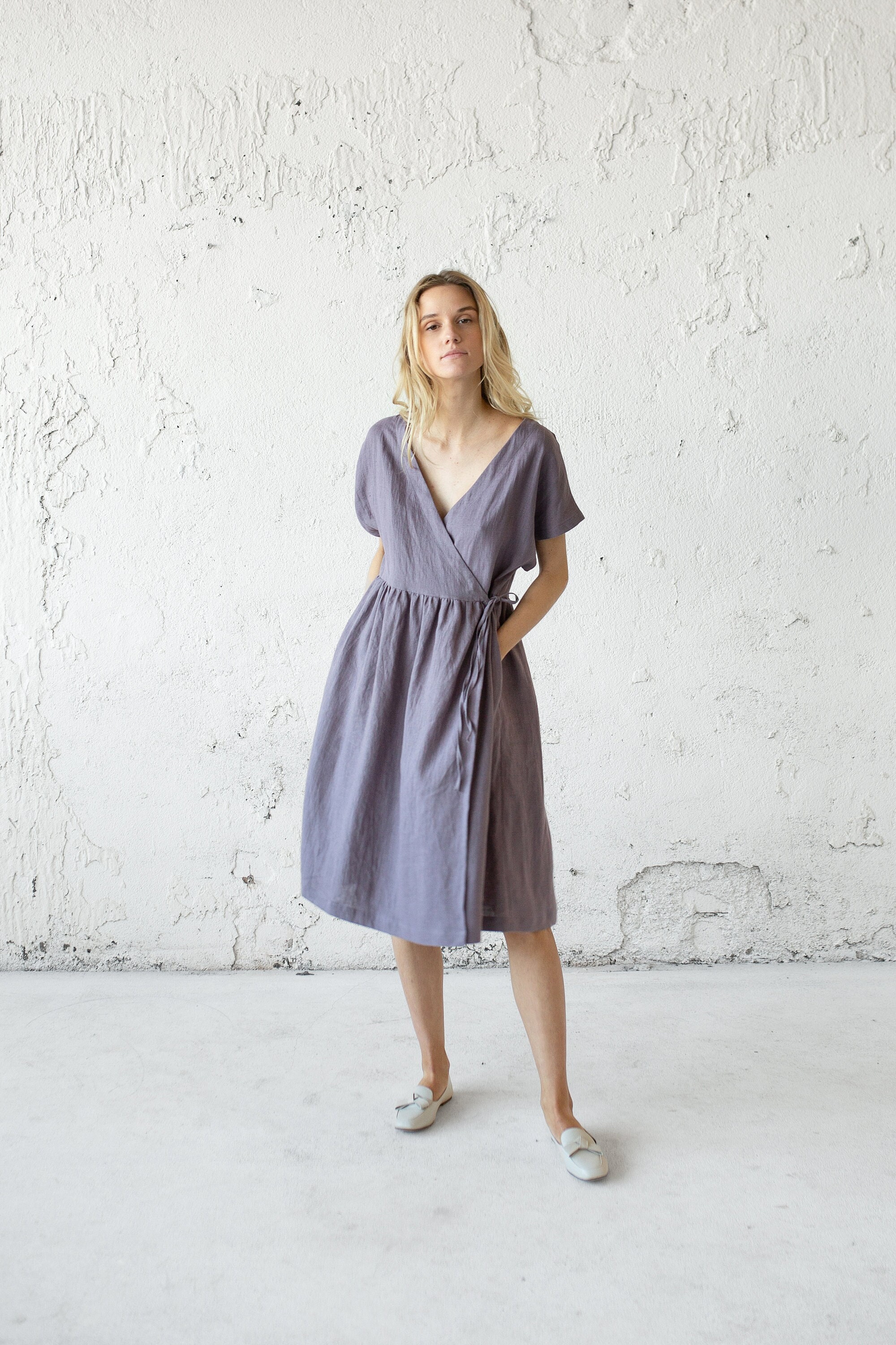White linen shop dress petite