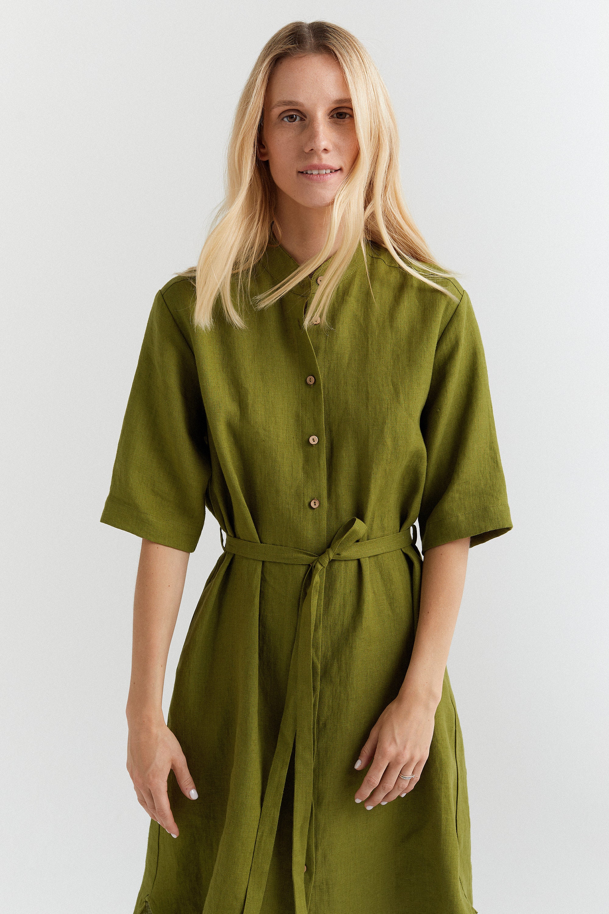 Linen Shirt Dress, Green Dress, Midi Shirtdress, Boho Dress, Womens Summer Dresses, Minimalist Dress, Mid Century Modern, Cottagecore Dress Linen Shirt Dress, Green Dress, Midi Shirtdress, Boho Dress, Womens Summer Dresses, Minimalist Dress, Mid Century Modern, Cottagecore Dress