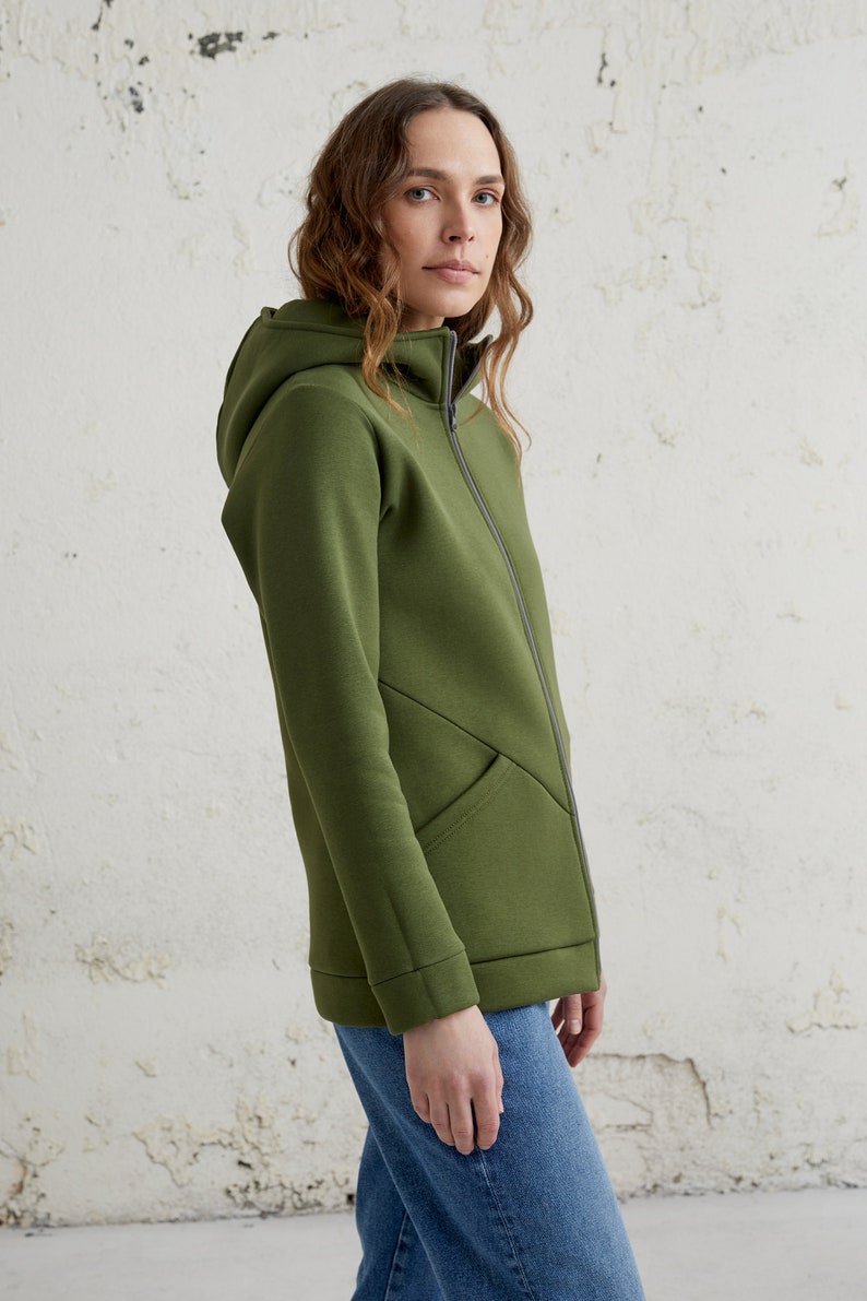 Hoodie med dragkedja, Vinterhoodie, Unika sista minuten-presenter, Damkläder, Jackor och kappor, Casualhoodie, Varm hoodie med fickor bild 4