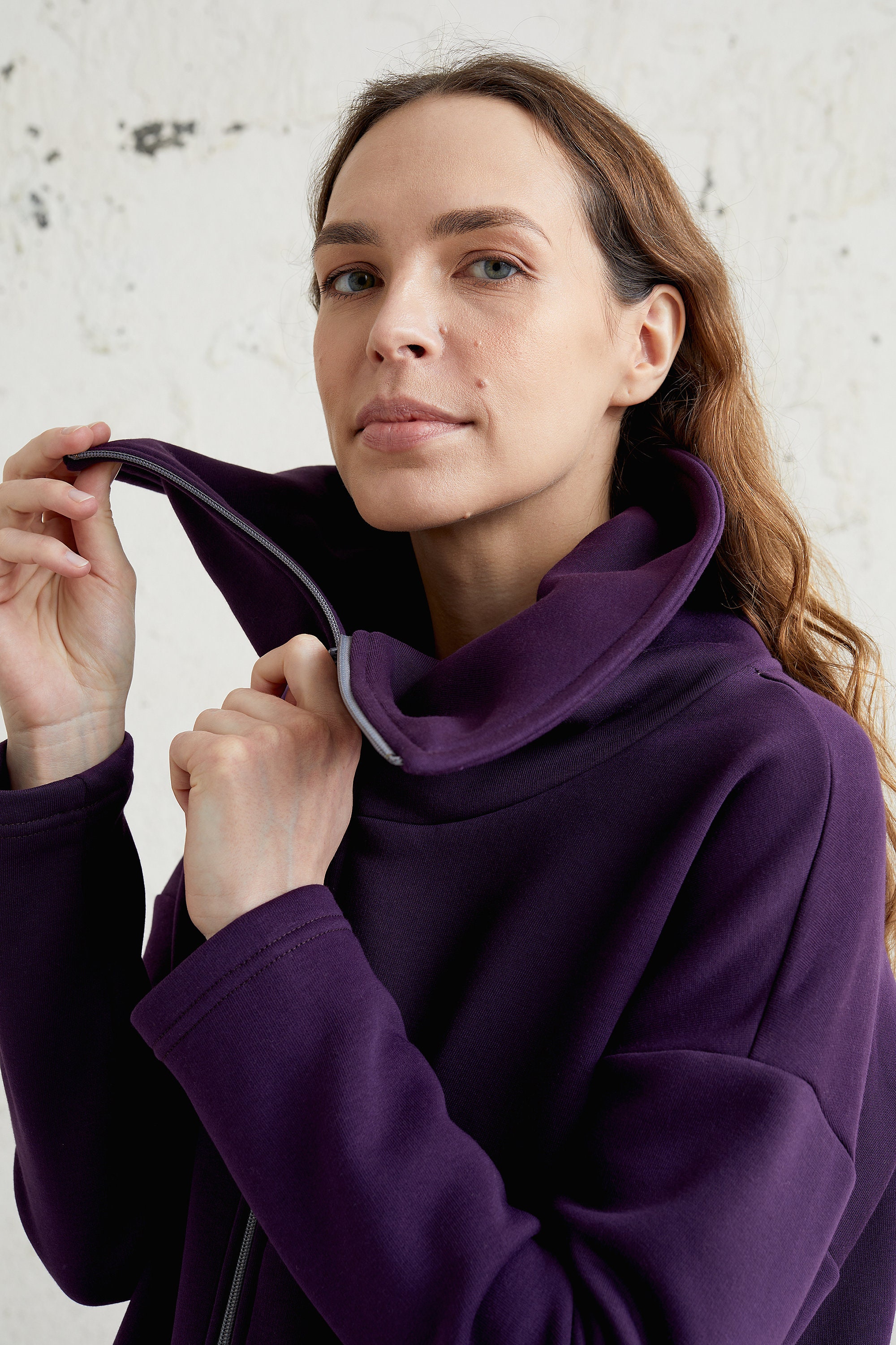 Monki - Pull en maille décontracté à col rond - Vert foncé chiné