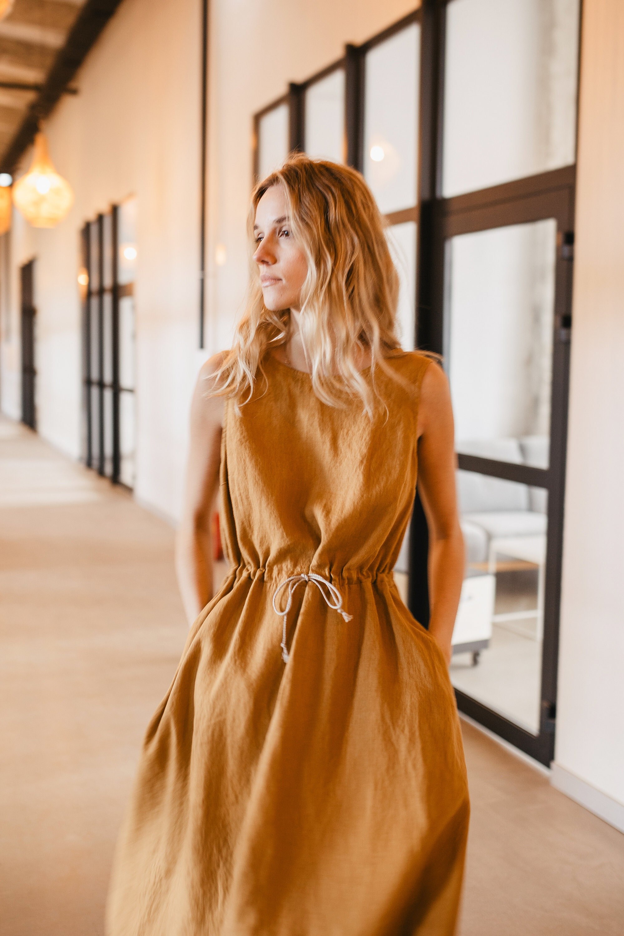 Linen sales cocktail dress