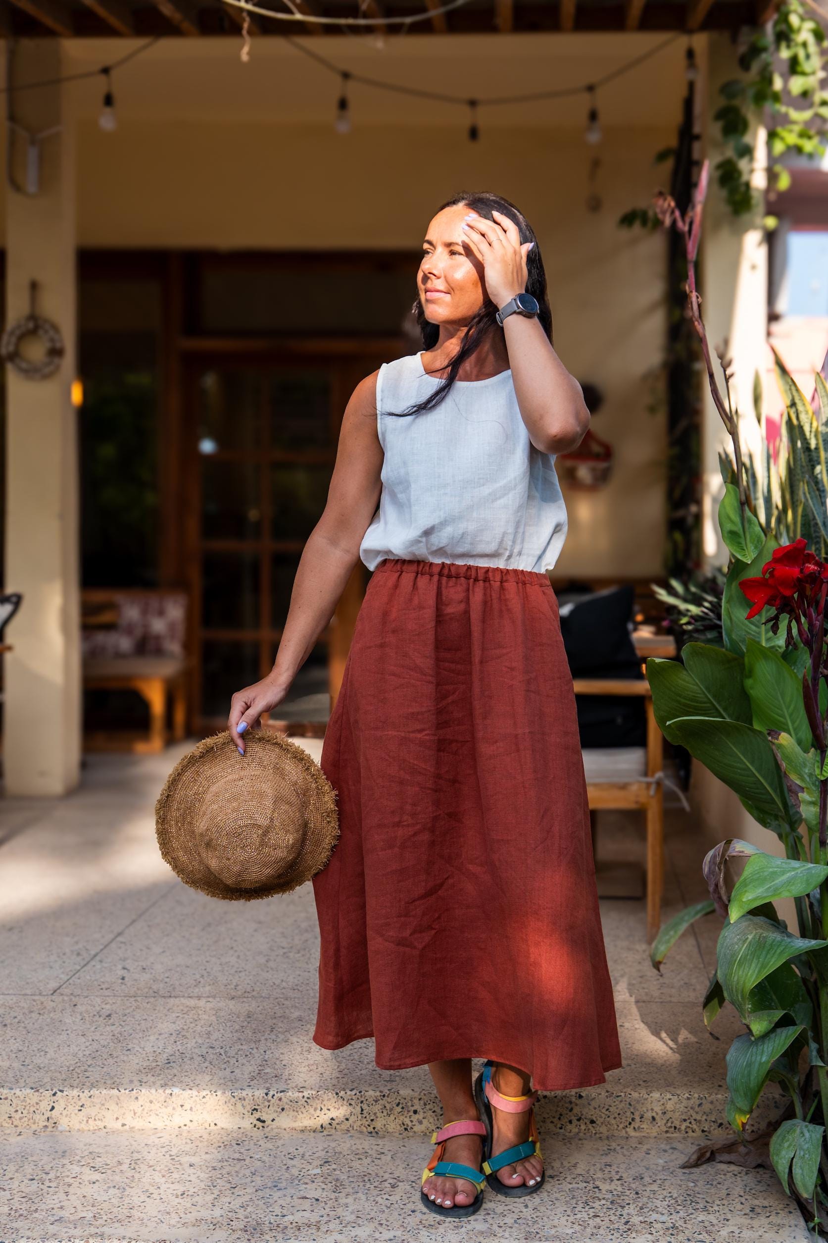 Women's Clothing A Line Midi Summer Skirt Clothing A Line