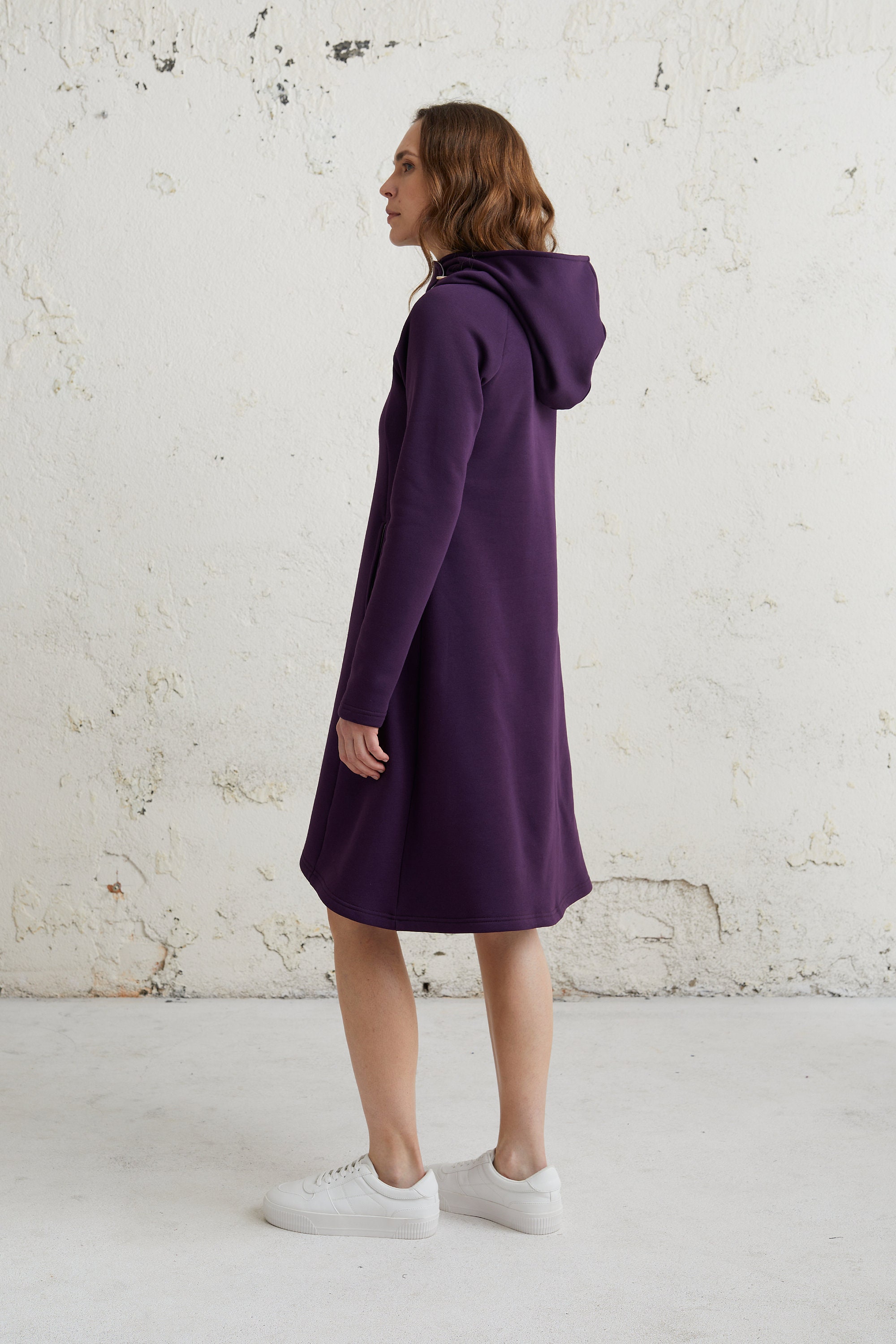 purple sweatshirt dress Primary Kids Sweatshirt Dress In Bold Blooms In Grape Blooms Size 6-7