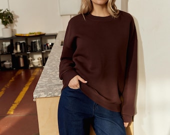 Oversized Sweatshirt, Comfy Sweatshirt, Handmade Sweaters Crewneck, Cozy Sweatshirt, Lounge and Sleepwear, Oversized Fit Sweater, Jumper