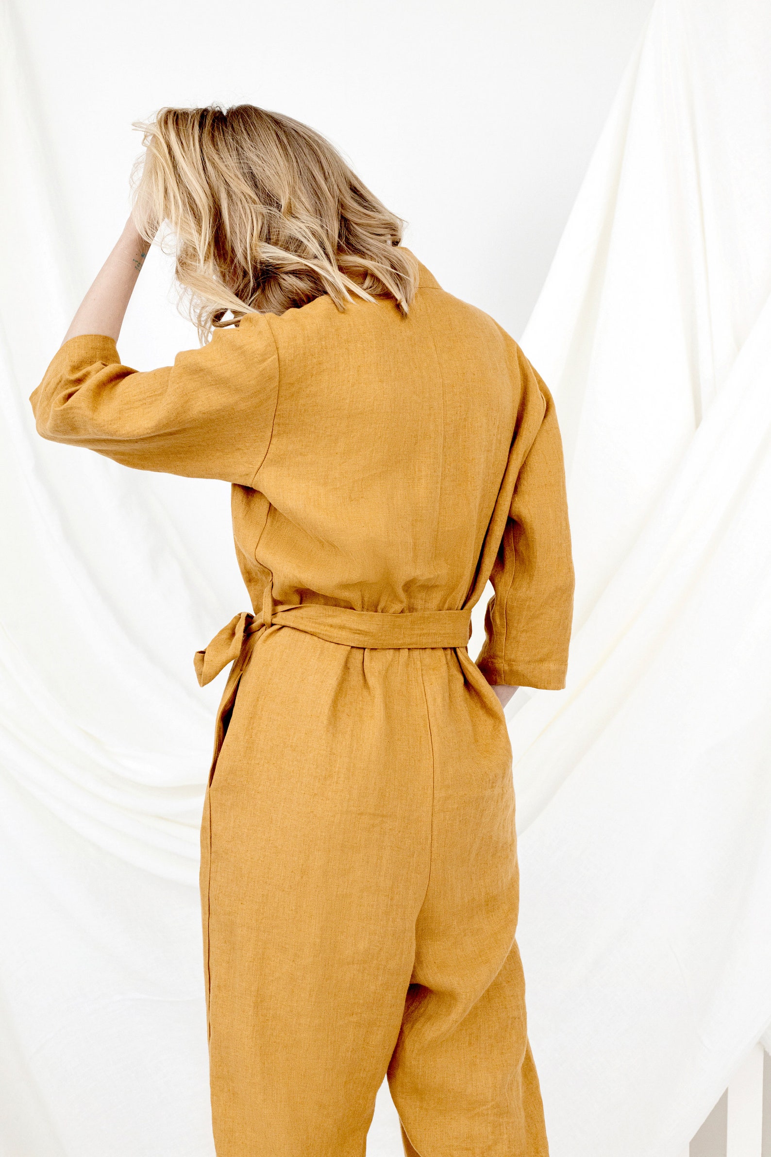 Linen Beige Jumpsuit Linen Loungewear Plus Size Jumpsuit Etsy