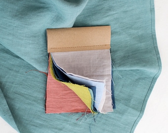 Linen Fabric Scraps, 18 Colors Palette Sample Set, Linen Fabric Swatch, Linen Scraps, Lithuanian Linen, Washed Linen Fabric, Linen Clothes