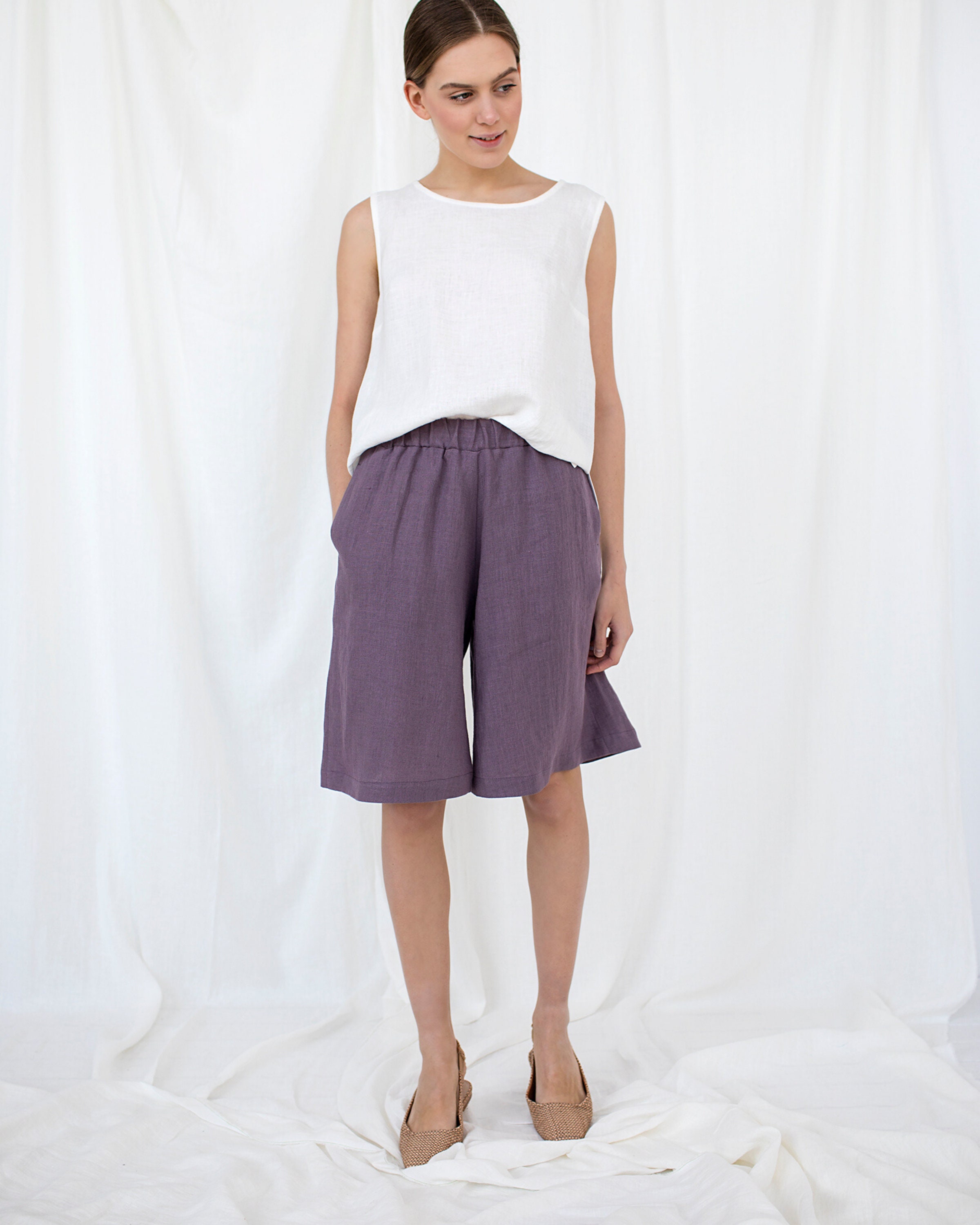 iHHAPY Casual Shorts Home Pants Cotton Linen Shorts Boho Printed Runing Shorts Ethnic Style Big & Tall Shorts 