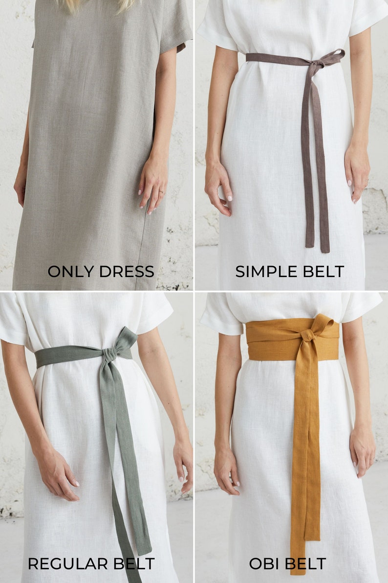 Moderne jurken uit het midden van de eeuw voor bruiloftsgast - Bescheiden moeder van de bruid-jurk met riem - Linnen zomerkleding voor elegante linnen looks afbeelding 5