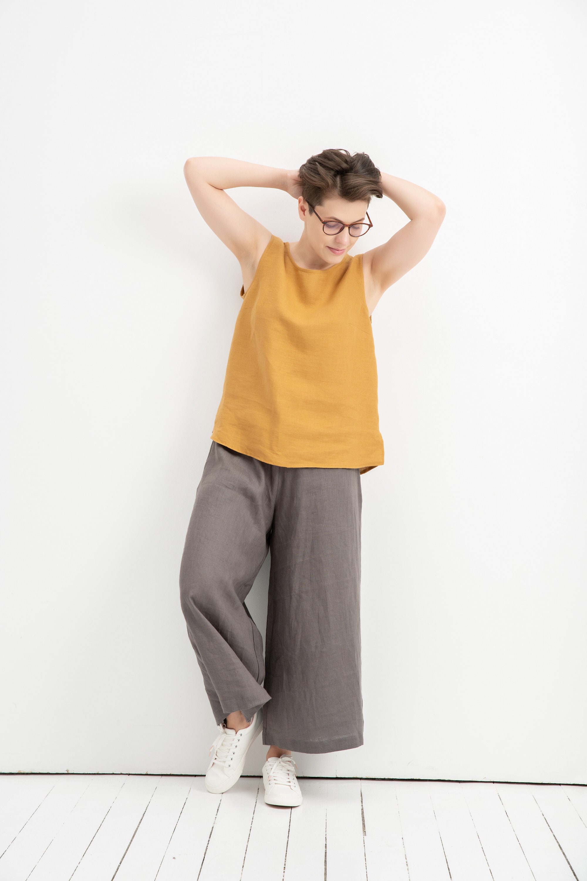 Linen Culottes, Summer Style, Wide Leg Pants, Linen Pants