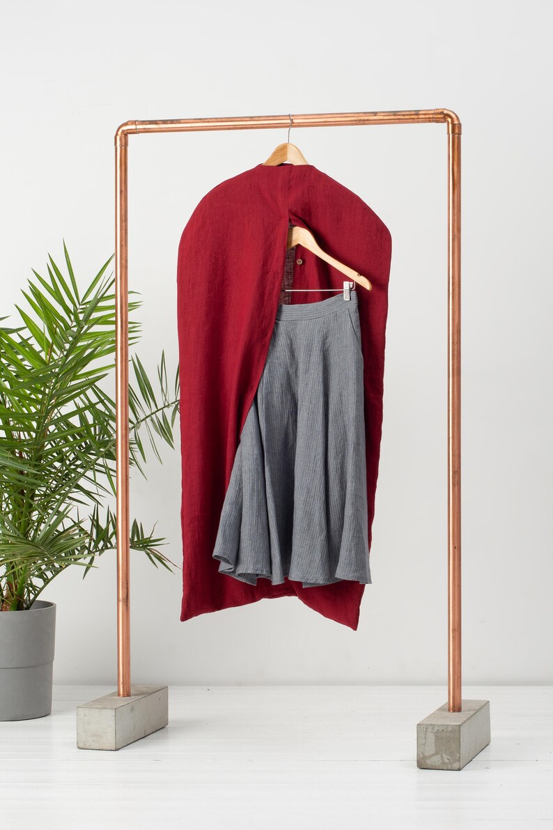 Linen Garment Bag Hanging Clothes Bag Wardrobe Garment Bag Etsy UK
