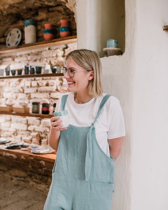 Linen Jumpsuit Linen Dungarees Linen Clothing Maternity | Etsy