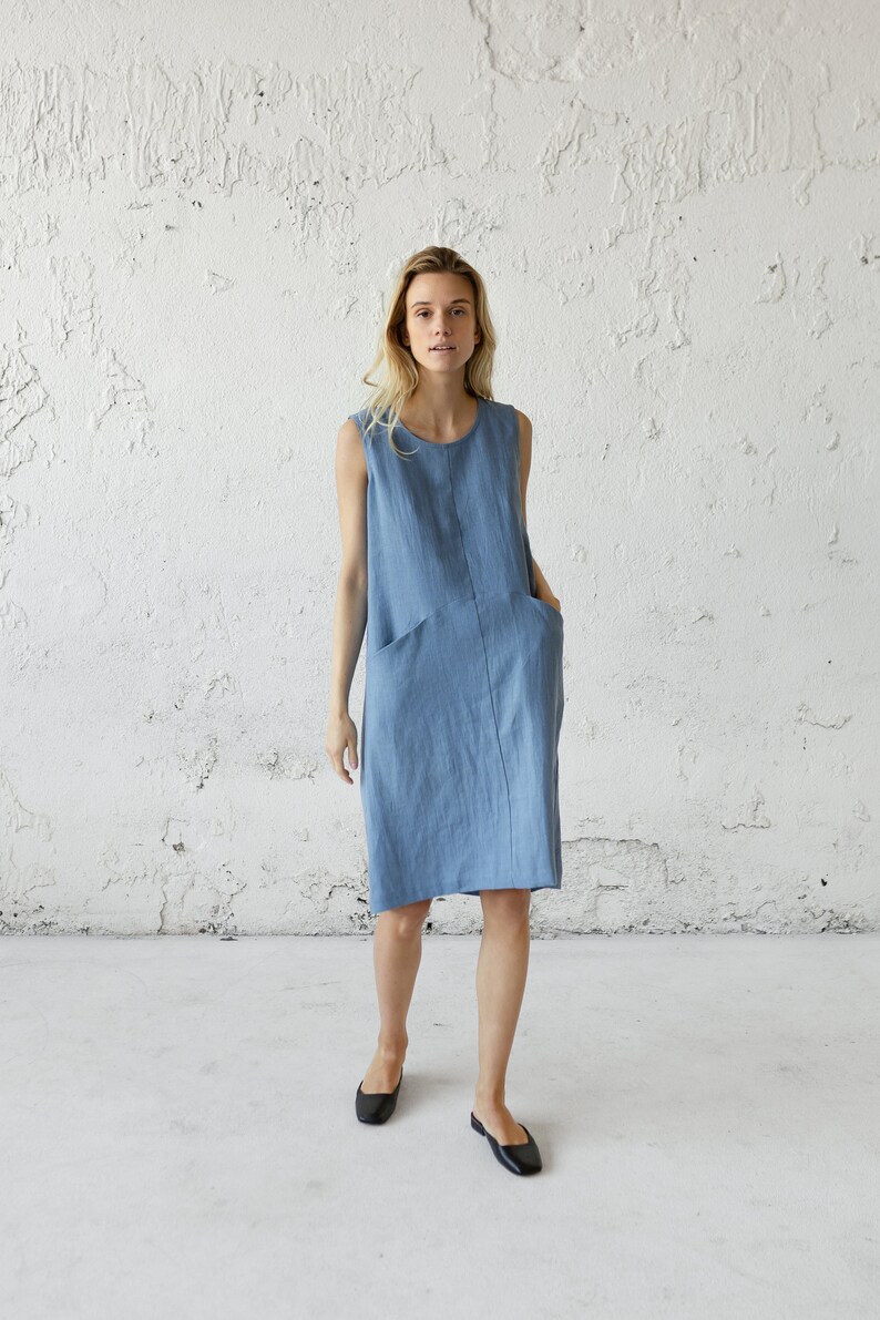 Linen Shirt Dress, Flax Clothing, Loose Women Dress, Linen Summer Dress, Kaftan Dress, Boho Spring Dress, Linen Caftan, Simple Linen Dress image 3