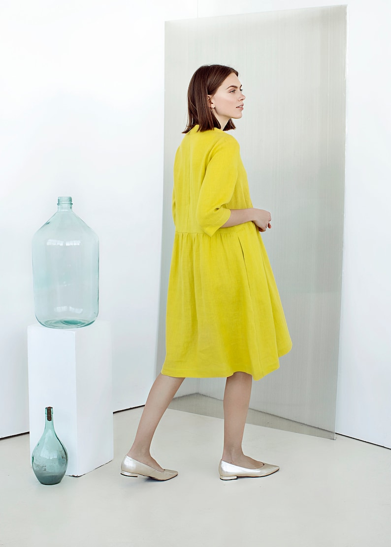 Ready to ship olive cotton linen ruffle me right up dress maternity friendly on sale main image 1