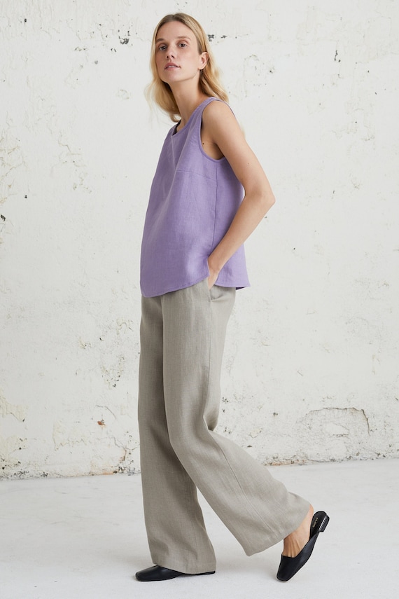 Women Linen Pants, Loose Linen Pants, Wide Leg Pants, Summer Linen Pants,  Linen Trousers, Casual Pants, Office Outfit, Relaxed Clothing 