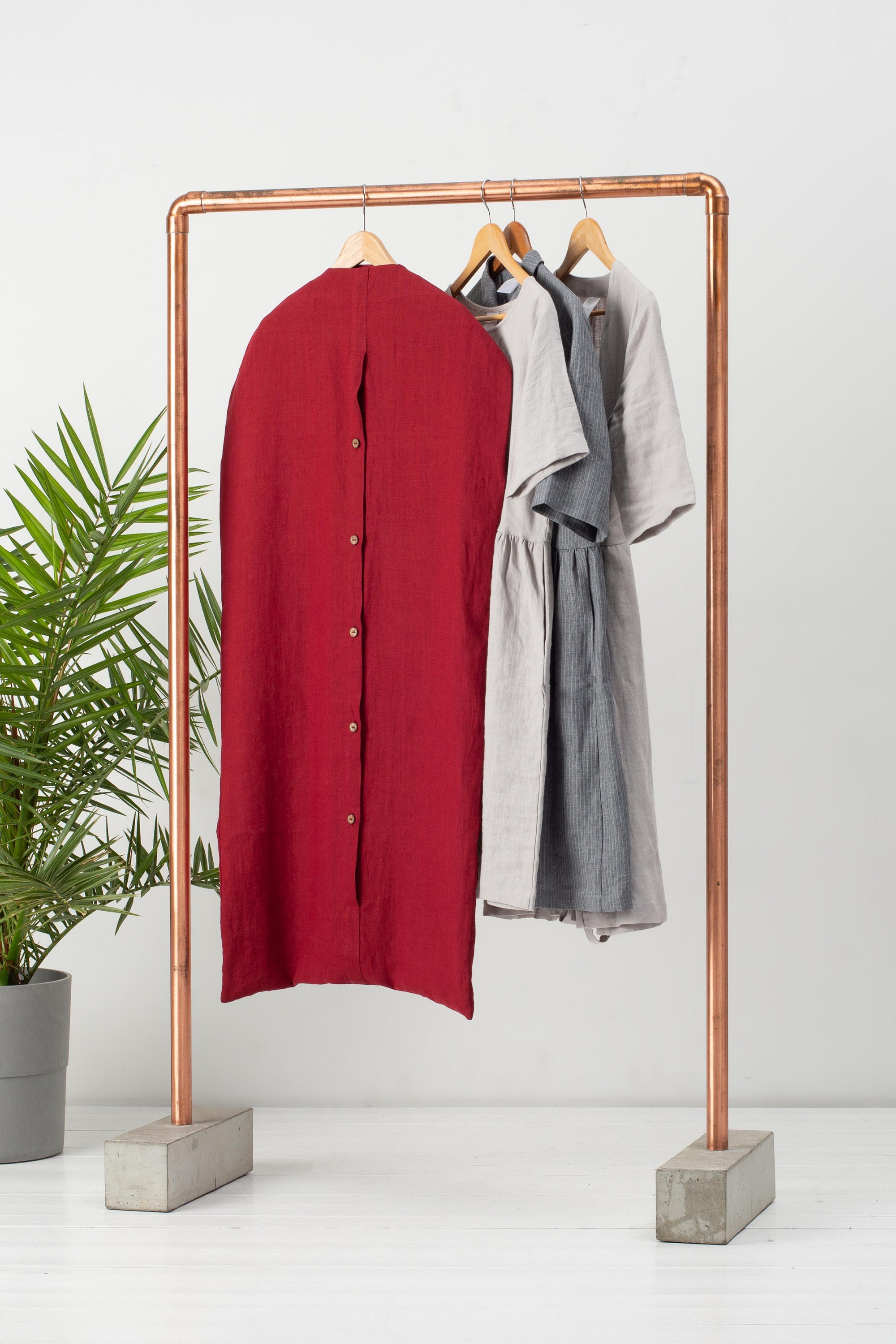 Linen Garment Bag Hanging Clothes Bag Wardrobe Garment Bag Etsy