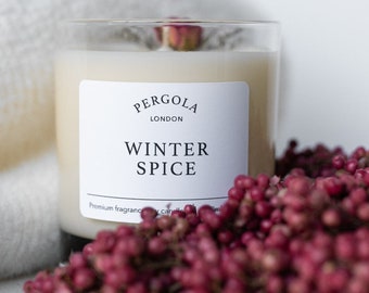 Winter Spice - Geurende Sojakaars - Handgemaakte kaars - Natuurlijke kaars - Veganistische kaars - Gedroogde bloemen