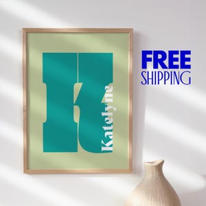 Letra gigante con o sin nombre: cartel personalizado - Decoración mural moderna y minimalista perfecta para regalo - Envío gratuito
