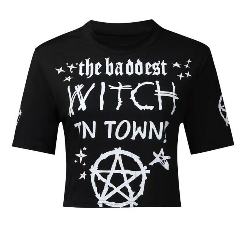 Ladies baddest witch in town tshirt