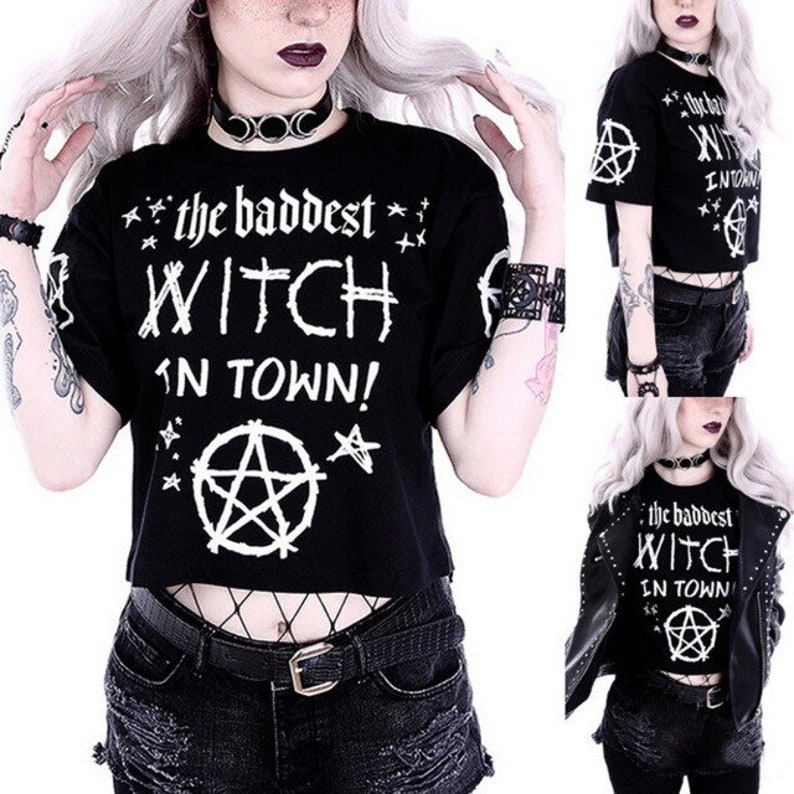 Ladies baddest witch in town tshirt