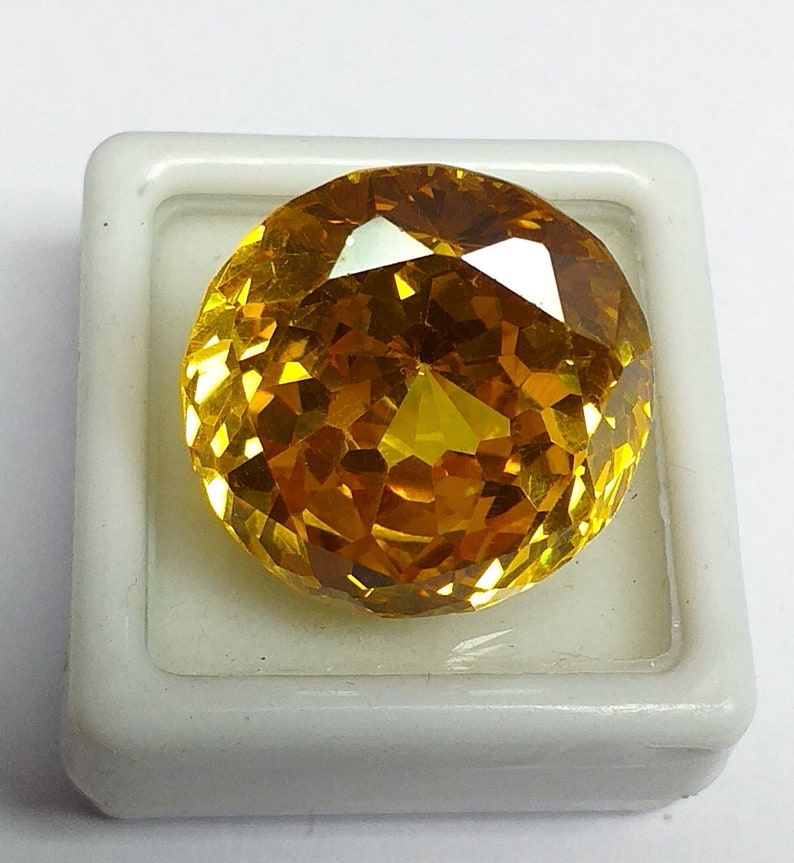 Natural Yellow Zircon Round Cut Loose Gemstone image 3