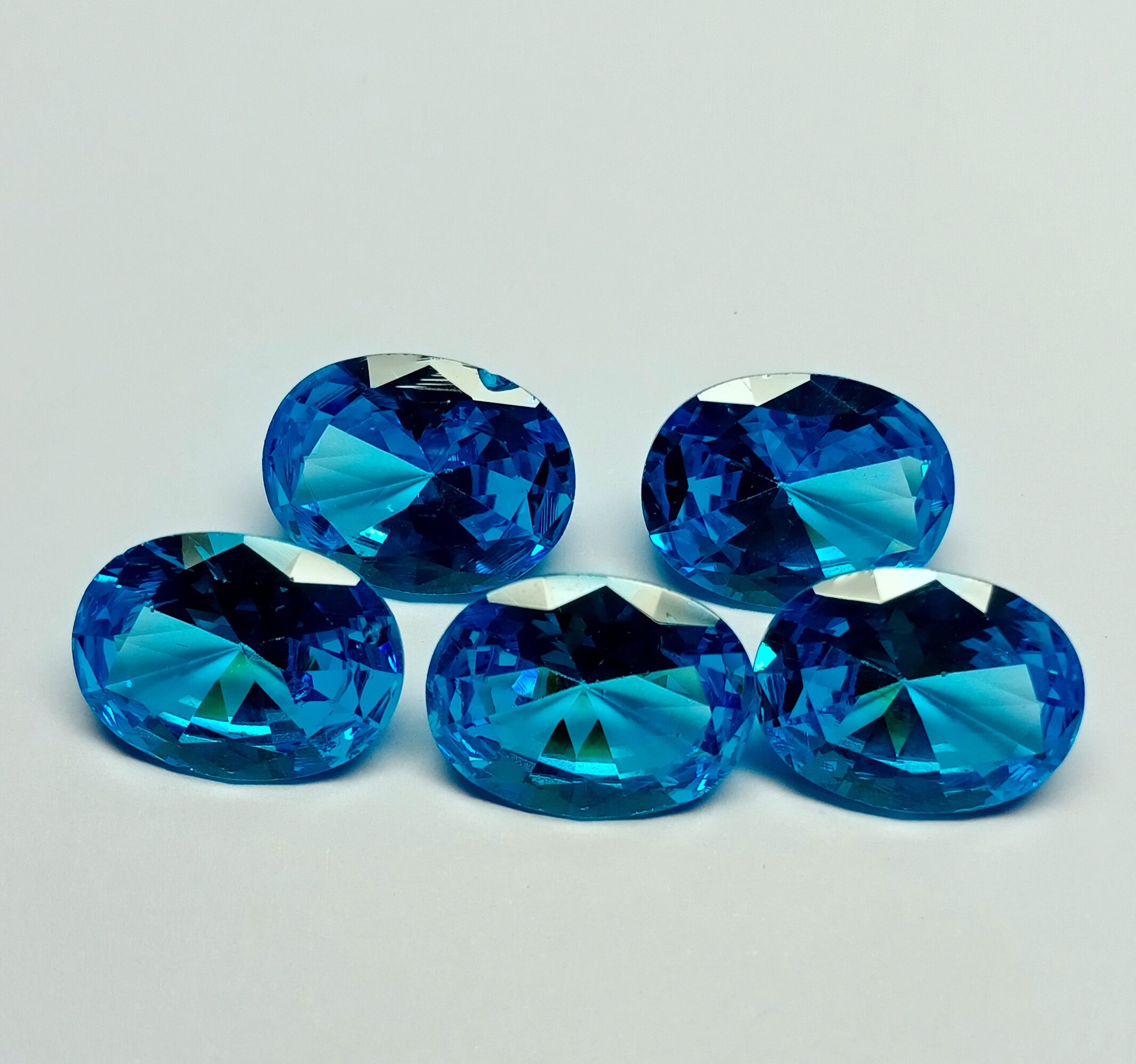 55 Cts 5 Pcs Sky Color Zircon Oval Shape Loose Gemstone Lot 55 Cts 5 Pcs Sky Color Zircon Oval Shape Loose Gemstone Lot