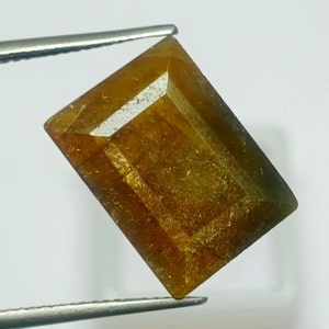 100% Natural Gold Shine Sapphire Emerald Cut Loose Gemstone Genuine Golden Sapphire Gemstone