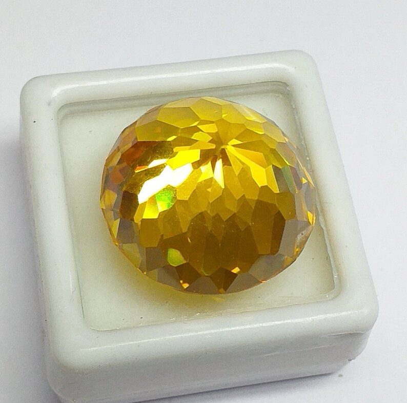 Natural Yellow Zircon Round Cut Loose Gemstone image 9