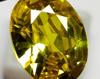 天然インペリアルイエロージルコン 8 x 6 mm 2個 オーバルルース