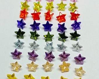 45 Cts 45 Pcs 6 MM Zircon Multi-color Star Cut Loose