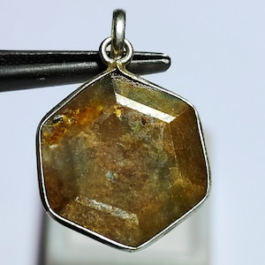 Natural Gold Shine Sapphire Fancy Cut Pendant African Gemstone