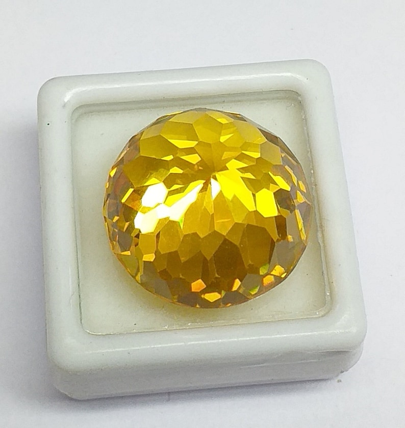 Natural Yellow Zircon Round Cut Loose Gemstone image 10