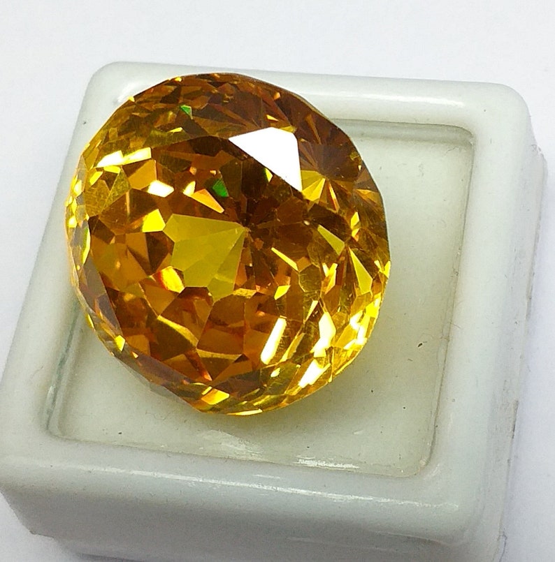 Natural Yellow Zircon Round Cut Loose Gemstone image 6