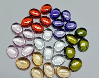 189 Cts 30 Pcs Zircon Multi Color Oval Cabochon Loose Gemstone Lot