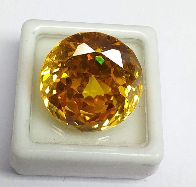 Natural Yellow Zircon Round Cut Loose Gemstone image 2